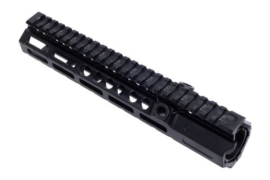 Laser engraved T-marked Picatinny rail on the MI Combat handguard